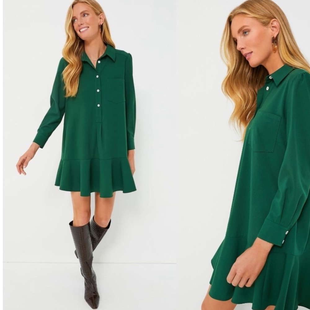 Tuckernuck Forest Green Callahan shirt dress